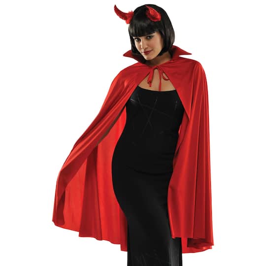 Red Mid Length Collared Cape Adult Costume